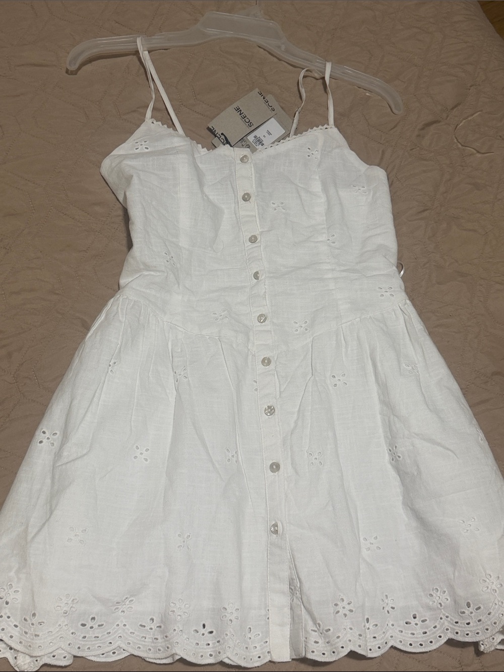 White Eyelet Button-Front Sundress